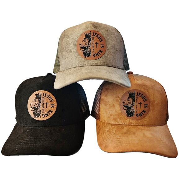 NWT Lion of Judah Faux Suede Snap Back Mesh Trucker Hat Cap - Picture 12 of 13